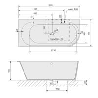 Ligbad Polysan Sussi Gegoten Marmer 160x70x49,5 cm Asymmetrisch Links Wit - thumbnail