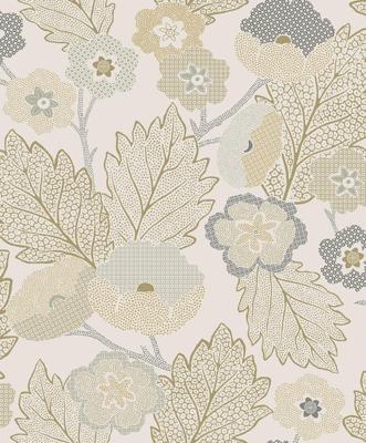 Decoprint Antibes Behang abstracte bloemen en bladeren - AN28270