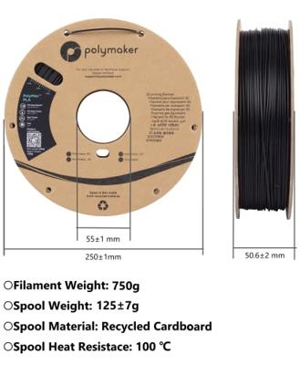 Polymaker PG05001 PolyMide™ CoPA 6/6-6 Filament PA (polyamide) Hittebestendig, Hoge treksterkte 1.75 mm 750 g Zwart 1 stuk(s) - thumbnail