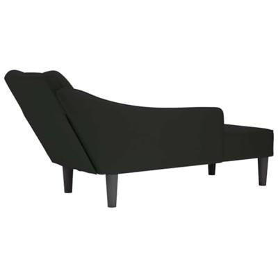 Chaise longue met rechterarmleuning fluweel zwart Chaise longue met rechterarmleuning fluweel zwart