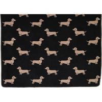 Cawö Cawö We love dogs 62460 Woonplaid 150x200 zwart/beige - thumbnail