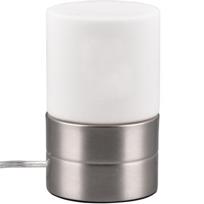 LED Tafellamp Metaal | E14 Fitting | Mat Nikkel Rond