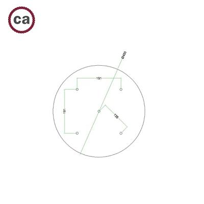 Plafondkap wit met 5 uitgangen rond 40cm Plafondkap wit met 5 uitgangen rond 40cm