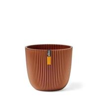 Capi nature groove bol bloempot 17x15 cm metallic koper - thumbnail