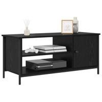 TV-kast met plank met opslag met de deur Zwart eiken 100 x 40 x 45 cm Bewerkt hout - thumbnail