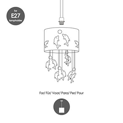 Home sweet home dolphins lampenkap Ø 30 cm blauw