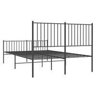 Bedframe met hoofd- en voeteneinde metaal zwart 140x190 cm - thumbnail