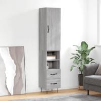 Hoge kast 34,5x34x180 cm bewerkt hout grijs sonoma eikenkleurig - thumbnail