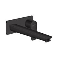 Wastafelmengkraan Talis E HansGrohe Afdekset Uitloop 22.5 cm en Afvoerplug Mat Zwart - thumbnail