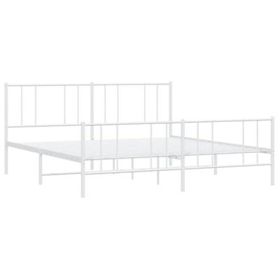 Bedframe met hoofd- en voeteneinde metaal wit 183x213 cm Bedframe met hoofd- en voeteneinde metaal wit 183x213 cm