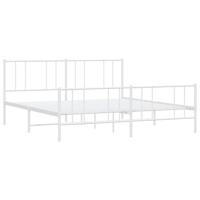 Bedframe met hoofd- en voeteneinde metaal wit 180x200 cm - thumbnail