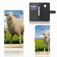 Samsung Galaxy J7 (2018) Telefoonhoesje met Pasjes Schaap en Lammetje - thumbnail