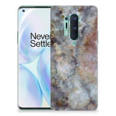 OnePlus 8 Pro | TPU | Siliconen hoesje | Marmer Grijs