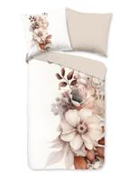 Good Morning Dekbedovertrek "bloemen/ rustig" - Ecru - (155x220 cm) - Katoen - thumbnail
