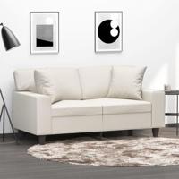VidaXL Sierkussens 2 st 40x40 cm kunstleer crèmekleurig - thumbnail
