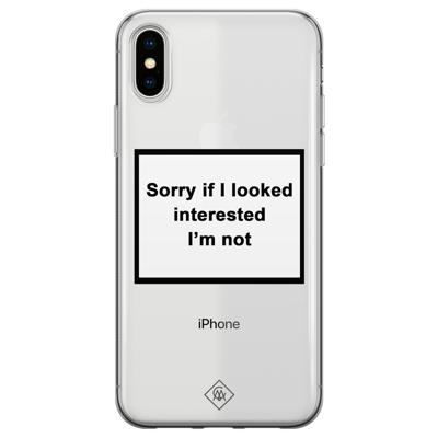 iPhone X/XS transparant hoesje - Not interested iPhone X/XS transparant hoesje - Not interested