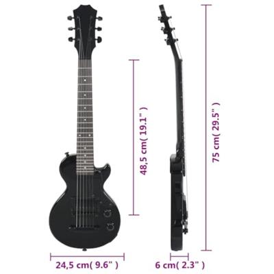 VidaXL Gitaar voor beginners elektrisch met tas 3/4 30" zwart