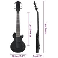 VidaXL Gitaar voor beginners elektrisch met tas 3/4 30" zwart - thumbnail