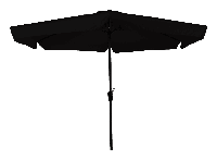 Stokparasol Gemini 300 cm met volan zwart - thumbnail