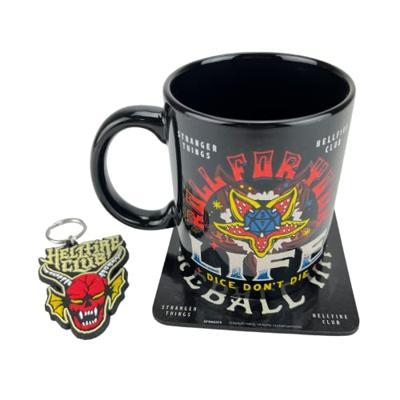 Stranger Things Mug, Coaster and Keychain Set Hellfire - thumbnail