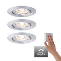 Paulmann 92975 EBL Nova mini Plus Coin LED-inbouwlamp Set van 3 stuks 4.20 W Aluminium - thumbnail