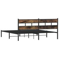 Bedframe zonder matras metaal gerookt eikenkleurig 180x200 cm - thumbnail