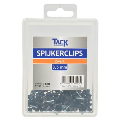Spijkerclips zwart 3.5mm 100 stuks