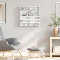 Vitrinekast 60x8,5x58 cm bewerkt hout wit - thumbnail