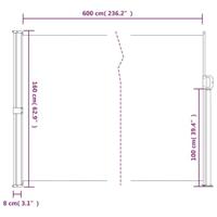 VidaXL Windscherm uittrekbaar 160x600 cm terracotta - thumbnail
