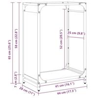 Brandhoutrek 44x28x65 cm koudgewalst staal wit - thumbnail