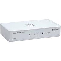Manhattan Fast Ethernet Switch (kunststof behuizing, desktopformaat, IEEE 802.3az (Energy Efficient Ethernet)) wit 5-poort Gigabit Ethernet Switch wit - thumbnail