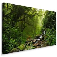 Schilderij - Subtropisch Bos in Nepal, Groen, Premium Print - thumbnail