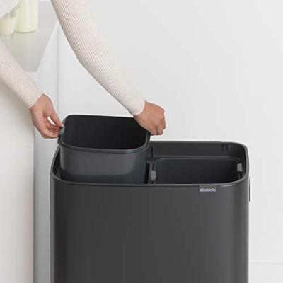Brabantia Bo touch bin 2x30 liter matt black - thumbnail