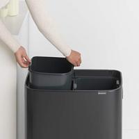 Brabantia Bo Touch Bin Afvalbak - 2x30 liter - 2 kunststof binnenemmers - matt black 221484 - thumbnail