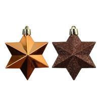 Ster kunststof L9b9h12 cm espresso 12 st Shatterproof Decoris - Decoris - thumbnail