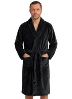 HL-tricot heren Fleece Badjas - Comfort - Warme winter ochtendjas - Zwart, Grijs, Donkerblauw - thumbnail