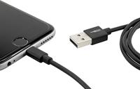 Ansmann 1700-0078 USB-kabel USB-A stekker, Apple Lightning stekker 1.20 m Zwart Aluminium-stekker, TPE-mantel, Stekker past op beide manieren - thumbnail