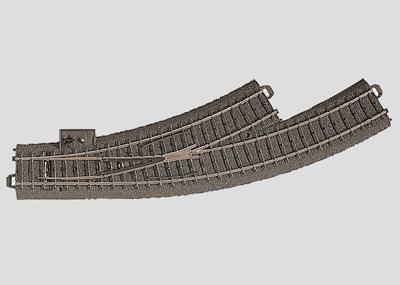 H0 Märklin C-rails (met ballastbed) 24671 Gebogen wissel, Links 1 stuk(s) H0 Märklin C-rails (met ballastbed) 24671 Gebogen wissel, Links 1 stuk(s)