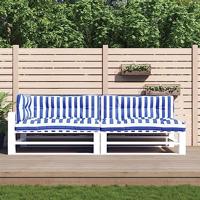 VidaXL Palletkussens 5 st gestreept stof  wit en blauw - thumbnail