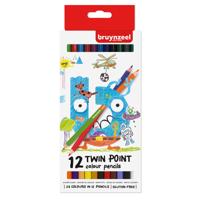 Bruynzeel-sakura kids kleurpotloden twinpoints 12 stuks in blik - thumbnail
