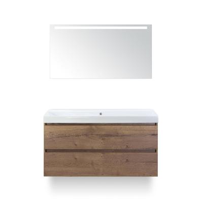 Maxx XL Badmeubelset 120 cm - Tabacco - Wastafel Just Enkel Zonder kraangat - met LED Spiegel