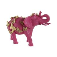 Decoratieve figuren Home ESPRIT Gouden Fuchsia Olifant 26 x 13,5 x 19 cm - thumbnail