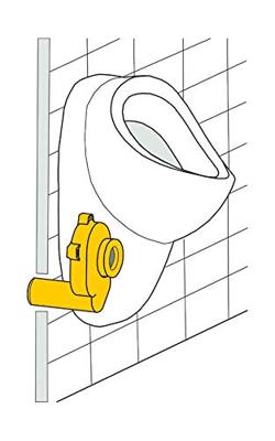 Wiesbaden Urinoir-sifon afvoer horizontaal