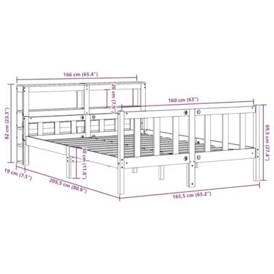 Bedframe met hoofdbord massief grenenhout wasbruin 160x200 cm Bedframe met hoofdbord massief grenenhout wasbruin 160x200 cm