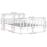 Bedframe met hoofdbord massief grenenhout wasbruin 160x200 cm - thumbnail