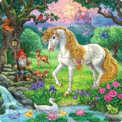 Ravensburger houten legpuzzel eenhoorn - 44st. Ravensburger houten legpuzzel eenhoorn - 44st.