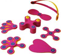 CLIXO Crew Pack - Rosa/Giallo - GIPSY TOYS - Set di costruzioni magnetiche, flessibile, durevole e fantasioso - 30 pezzi - Dai 4 anni in su - thumbnail