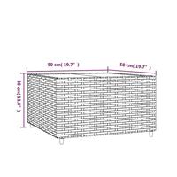 Salontafel tuin vierkant 50x50x30 cm poly rattan bruin - thumbnail