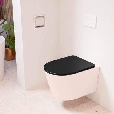 MONDIAZ LAVIE hangend toilet single fire rimless diepspoel Rosee, Toiletzitting met quick-release & softclose Urban