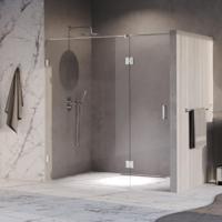 Brauer Void - Nisdeur - 2-Delig - Helder Glas - 190 x 200 cm - Omkeerbaar - met Draaideur 70 cm - Aan Glas - incl. Glascoating - Chroom - thumbnail